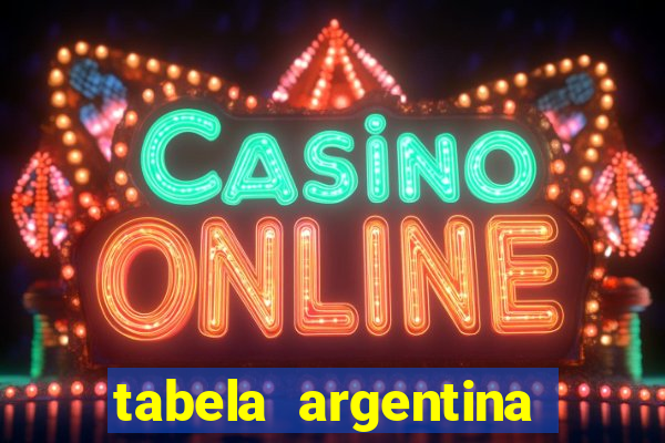 tabela argentina torneo betano